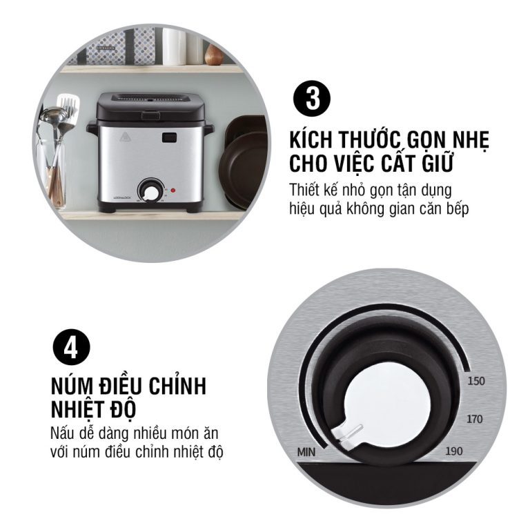 Nồi Chiên Ngập Dầu 1.5L lock & lock EJF716SLV 2