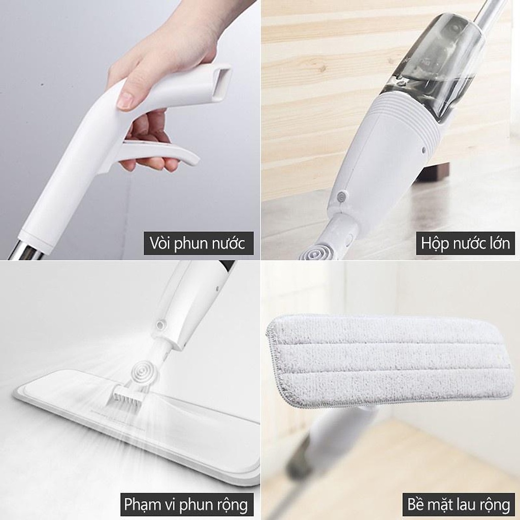 cách sử dụng cây lau nhà phun sương