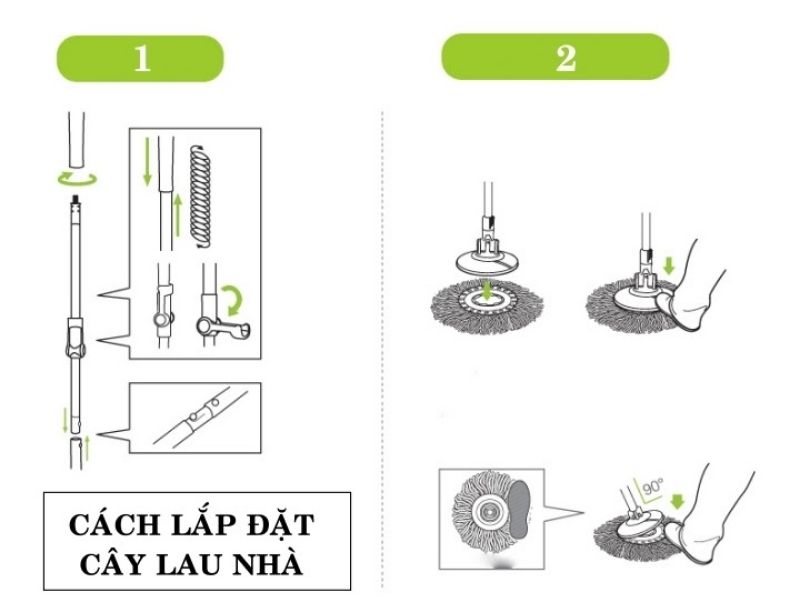 Hướng dẫn sử dụng cây lau nhà lock and lock