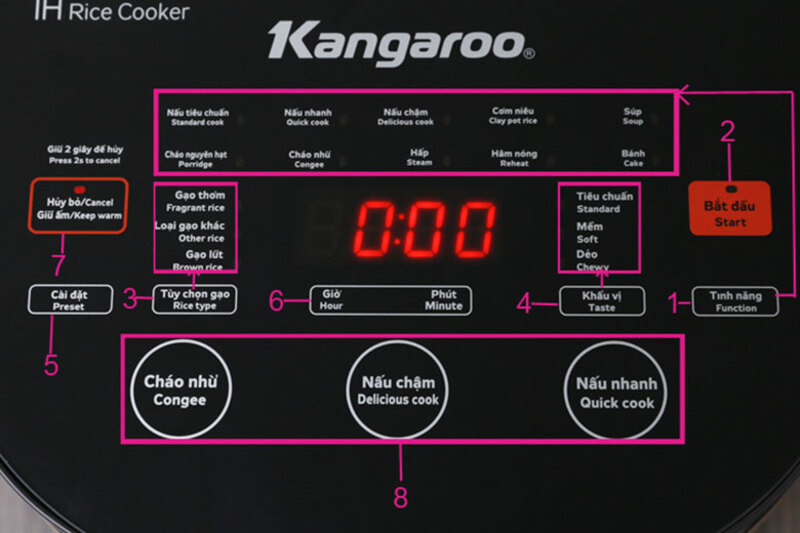 cách sử dụng nồi cơm điện kangaroo 1 8l