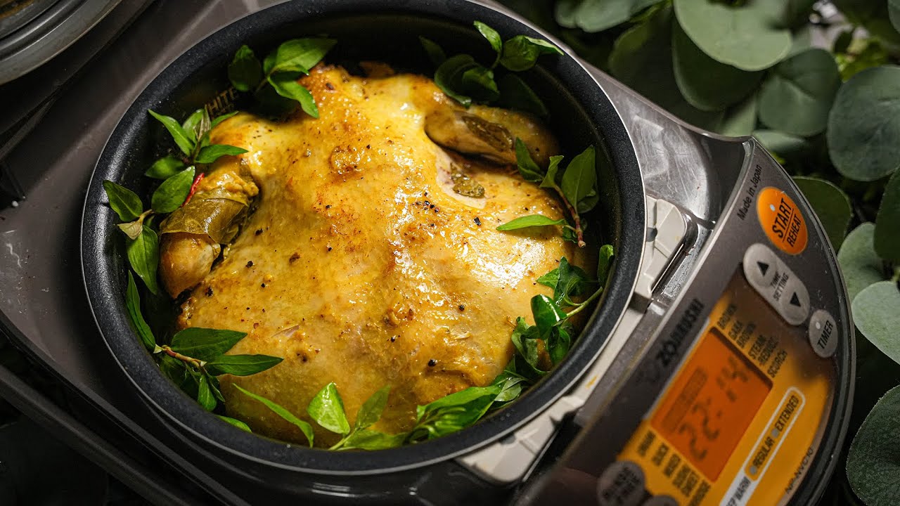 Gà hấp nồi cơm điện