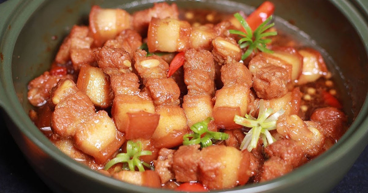 Kho thịt bằng nồi cơm điện