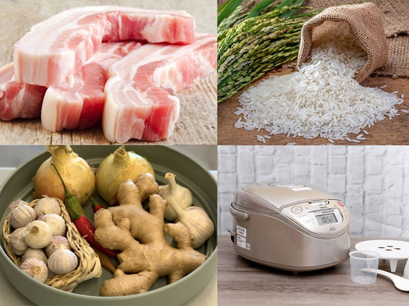 thịt hấp nồi cơm
