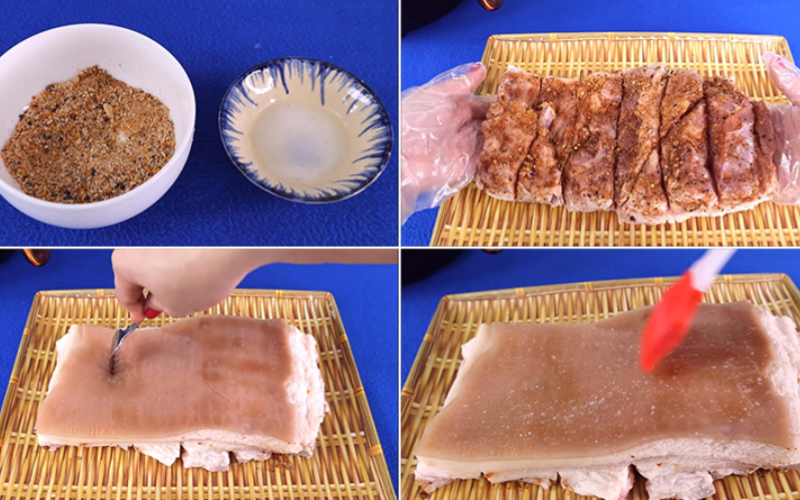 cách làm heo quay bằng nồi chiên không dầu
