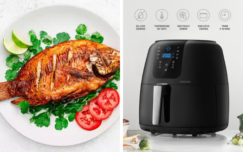 nướng cá bằng nồi chiên không dầu