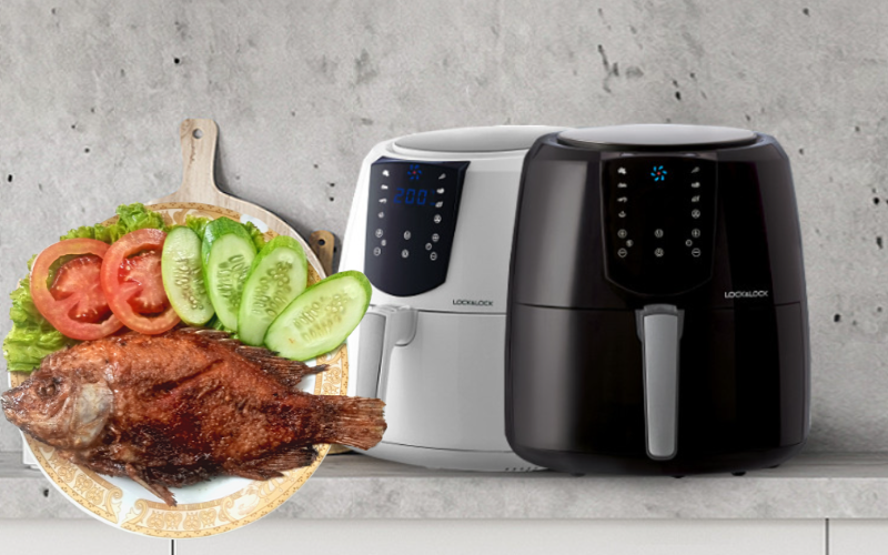 nướng cá bằng nồi chiên không dầu