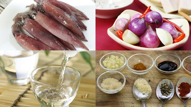 nướng mực bằng nồi chiên không dầu