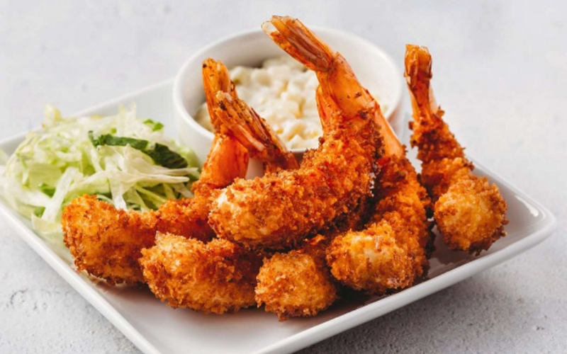 nướng tôm bằng nồi chiên không dầu